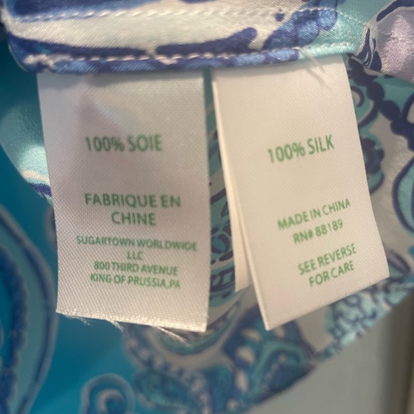 Lilly Pulitzer Cipriani Top, Searulean Blue Test the Water, size M, NWT. - Picture 5 of 5